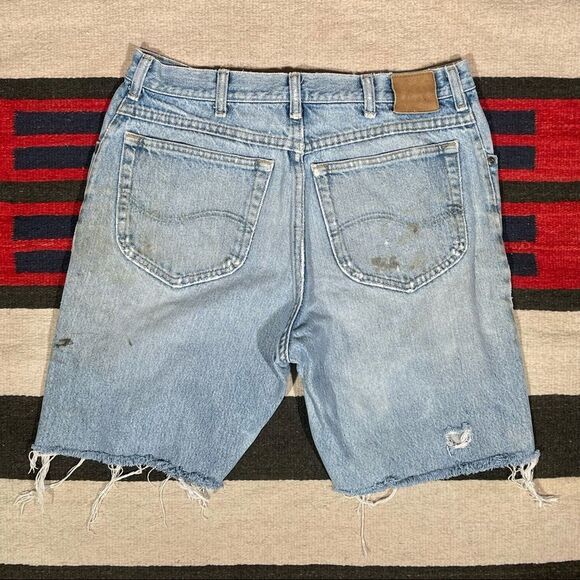 32w Vintage 90s Trashed Lee Cutoffs - Picture 4 of 9